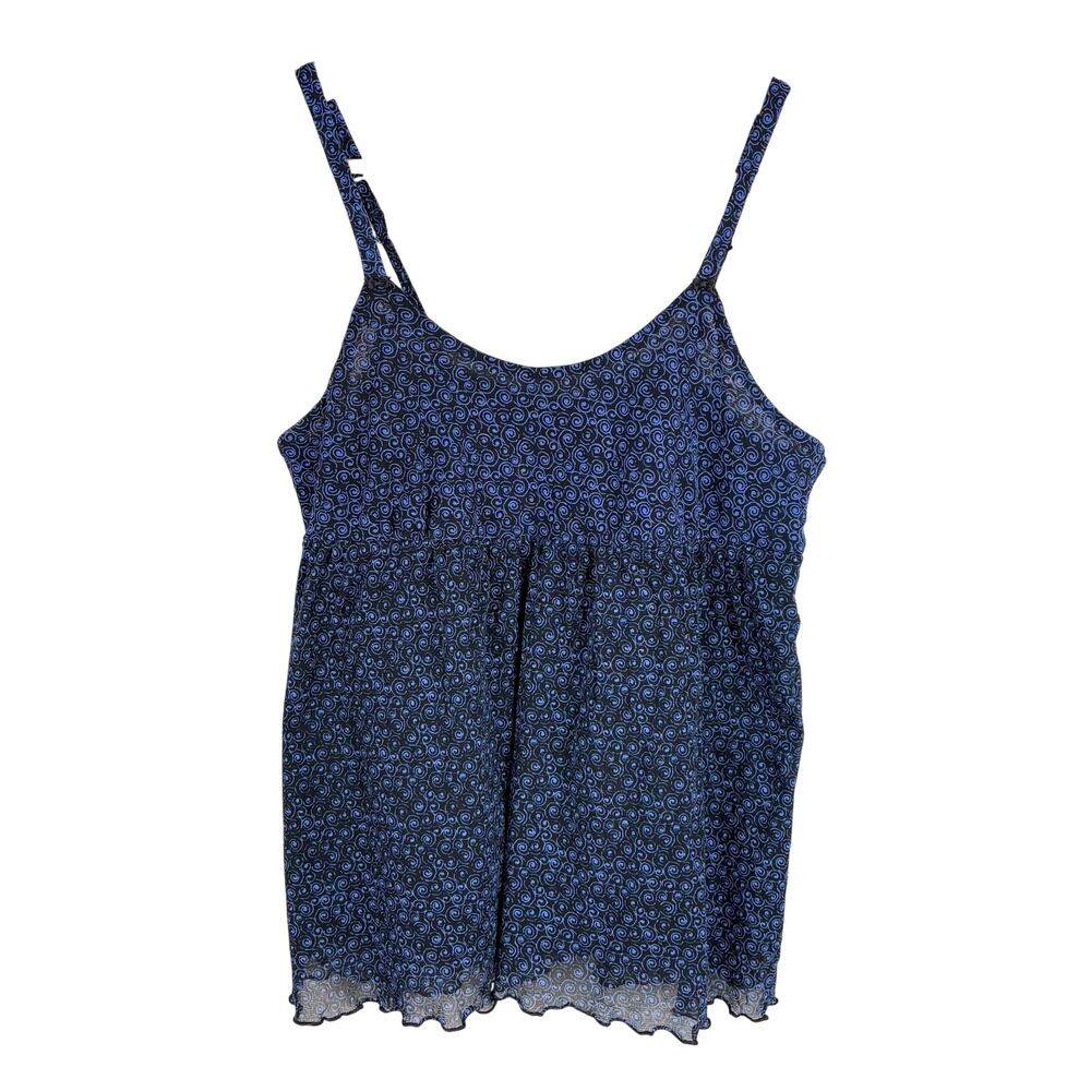 Apt. 9 Intimates Ruched Chiffon Babydoll Top Womens Sz S Y2K Coquette Whimsigoth